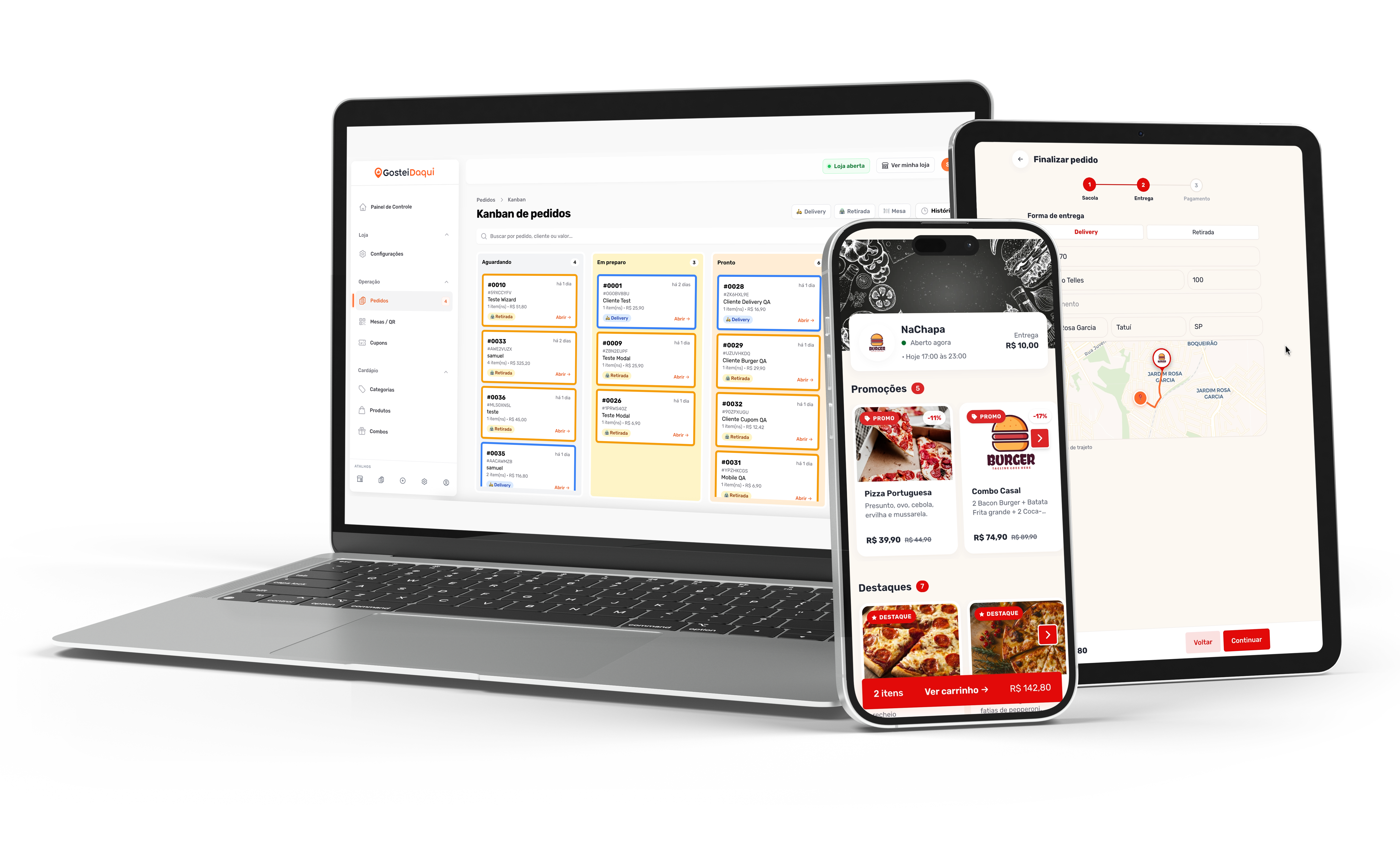 Painel e cardápio digital GosteiDaqui
