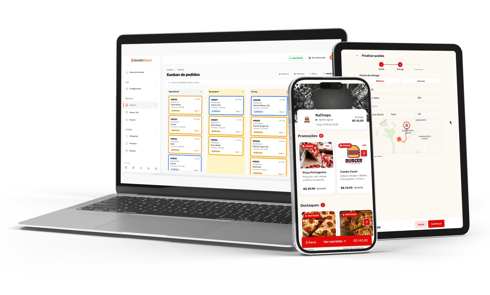 Painel e cardápio digital GosteiDaqui